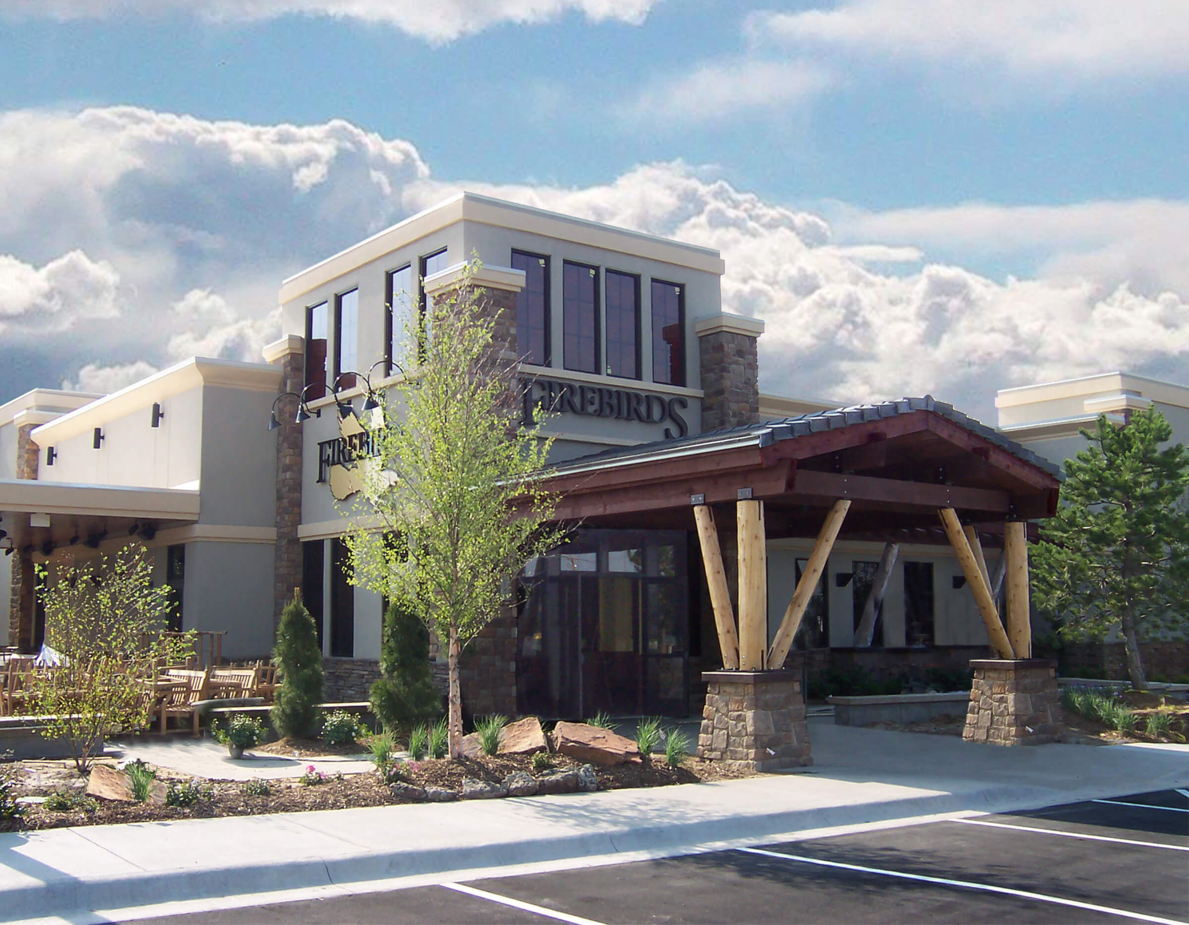 The exterior of Firebirds Wood Fired Grill Omahalocation.