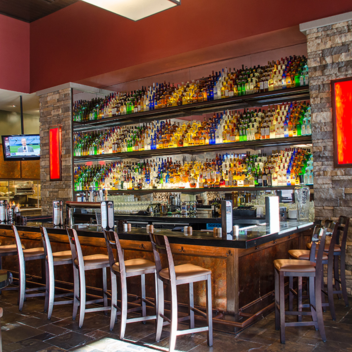Interior of the Southpark Firebirds Wood Fired Grill in Charlotte, NC
