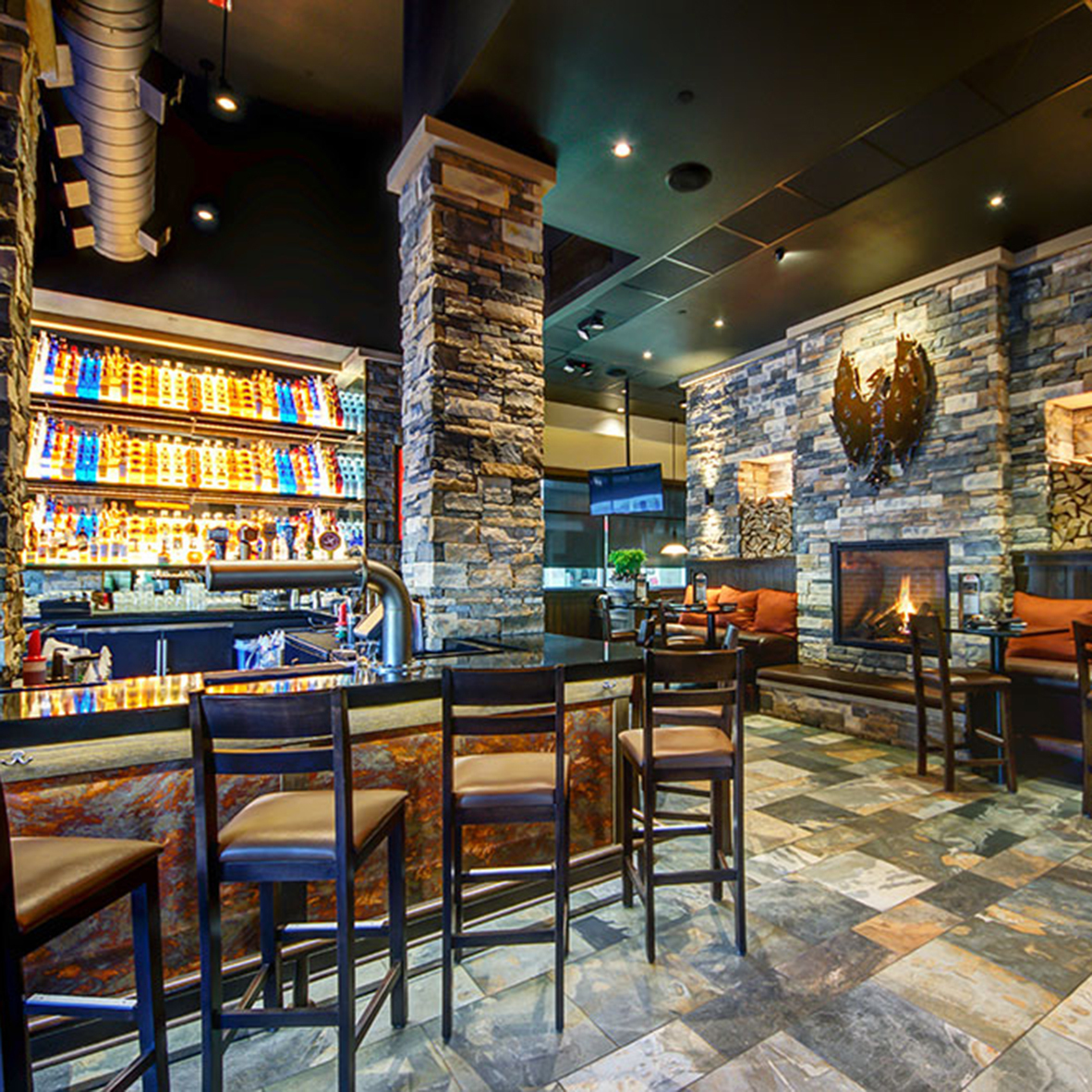 Interior of Firebirds Wood Fired Grill in Moorestown, NJ