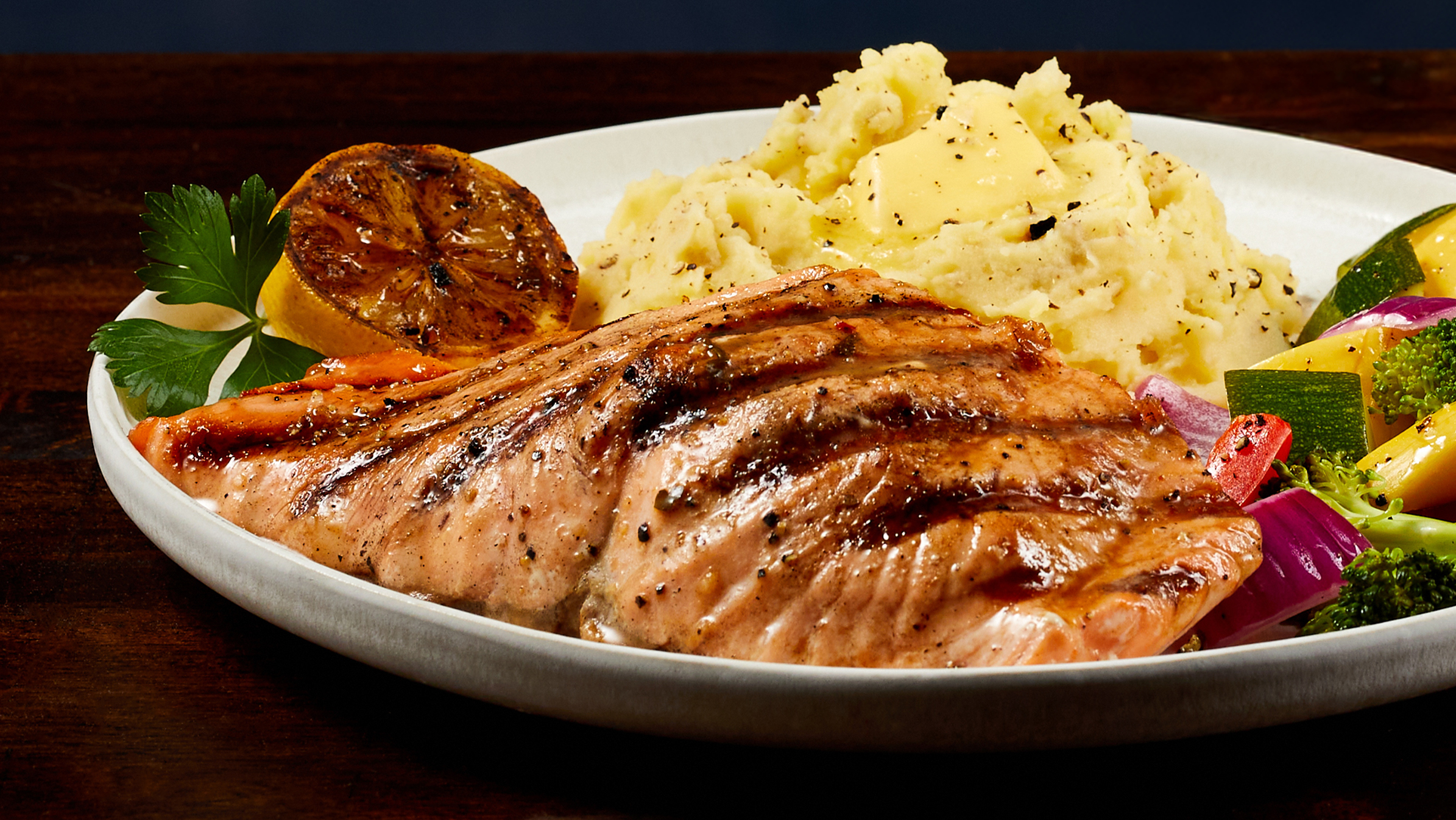 Wood Grilled Salmon Early Dining